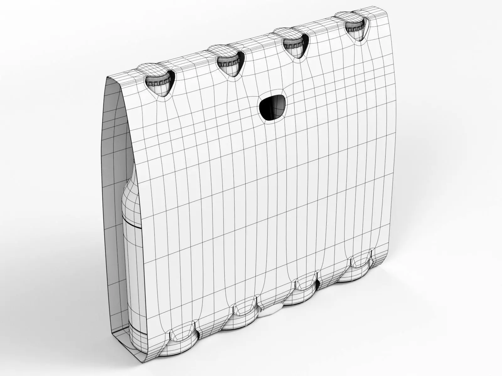 4 pack of 330ml bottles in a thin sleeve 3D model_1