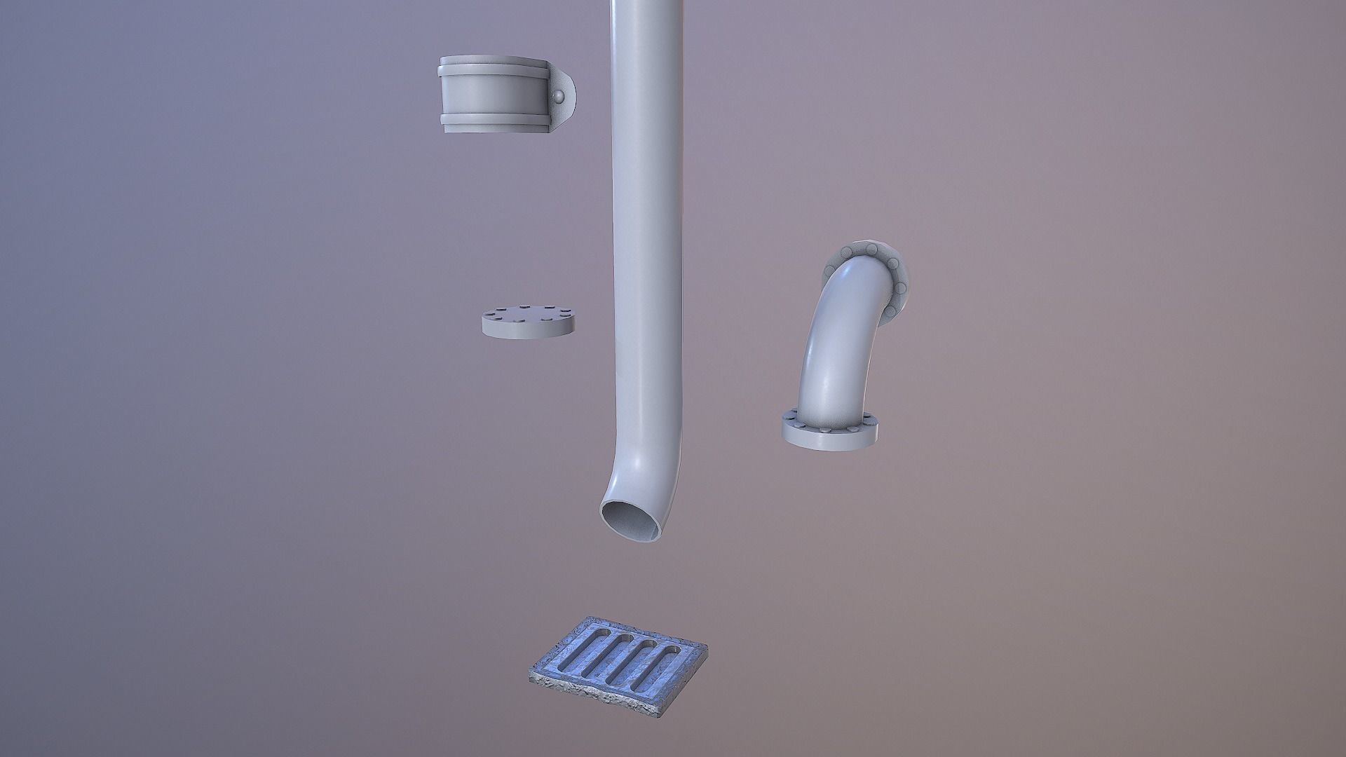 Drain Pipe Collection - 4K PBR Game Ready Low-poly 3D model_9