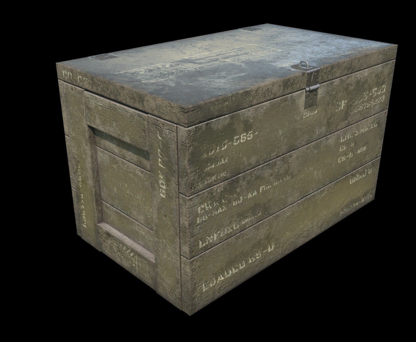 Wooden ammunition box - Game-Ready Low-poly 3D model_8