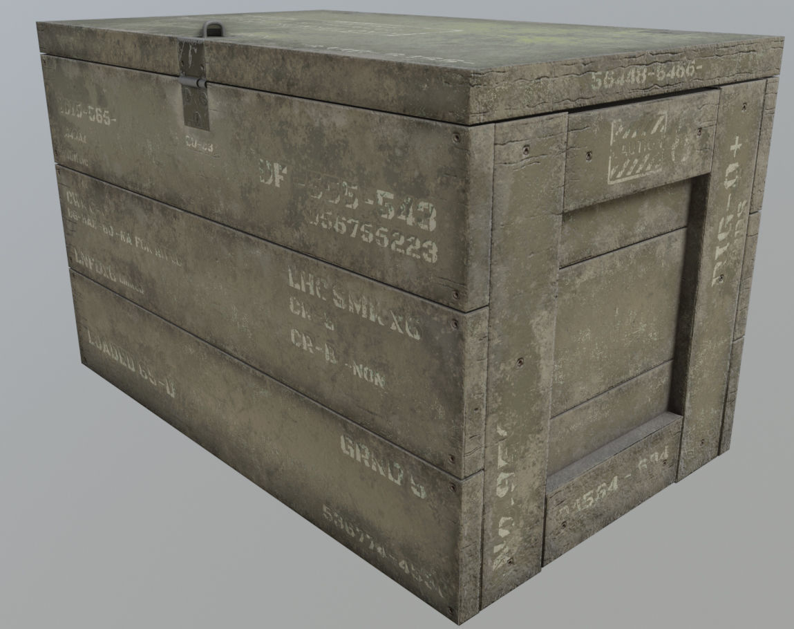 Wooden ammunition box - Game-Ready Low-poly 3D model_6