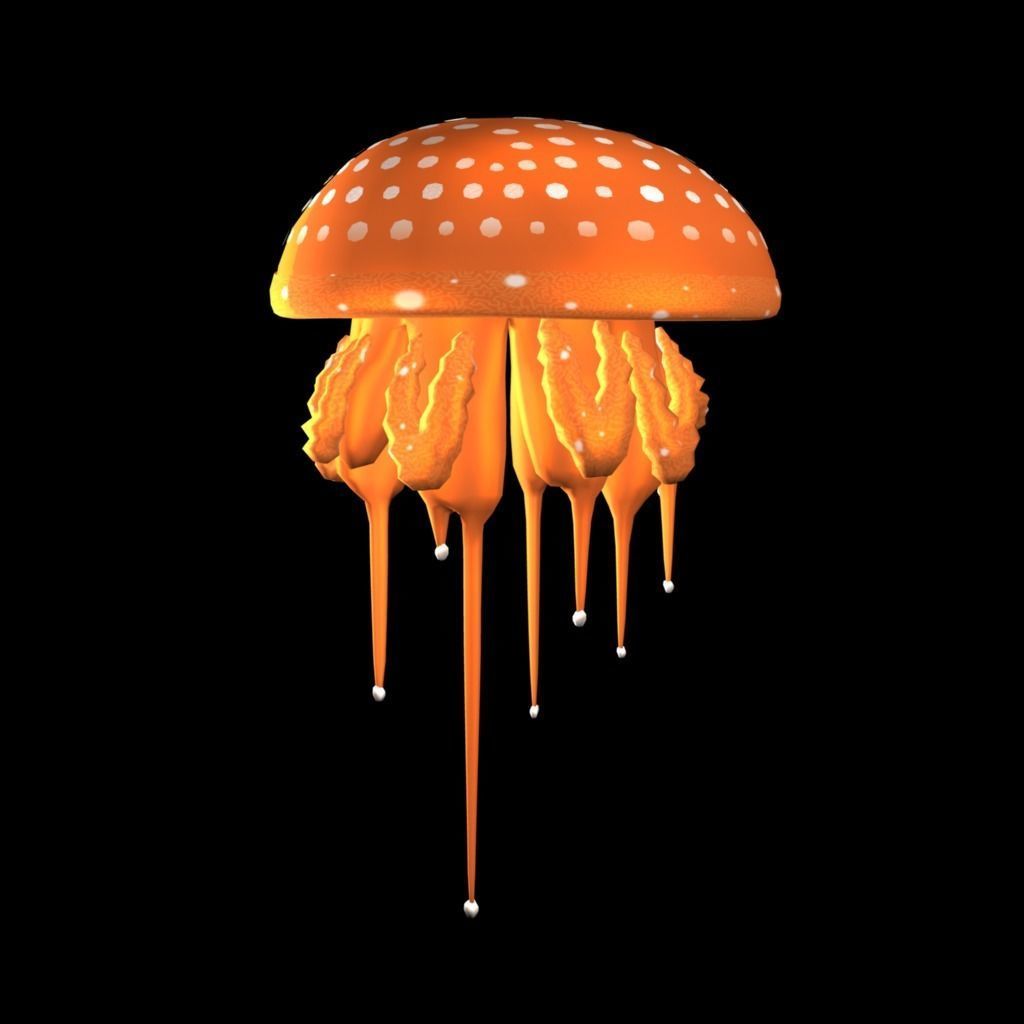 3D Cartoon Jellyfish Low-poly 3D model_3