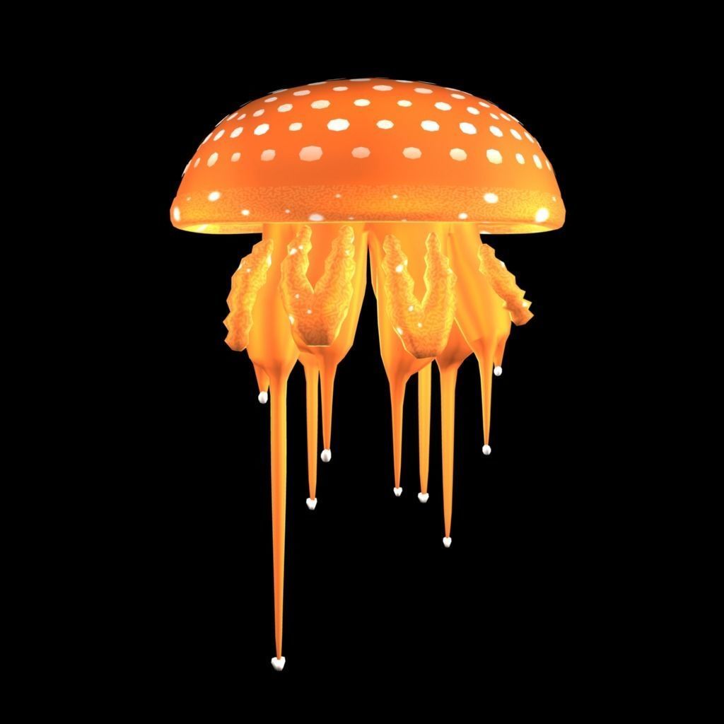 3D Cartoon Jellyfish Low-poly 3D model_4
