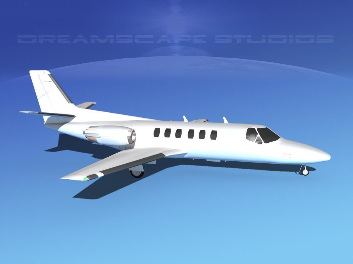 Cessna 550 Citation II White Livery 3D model_3
