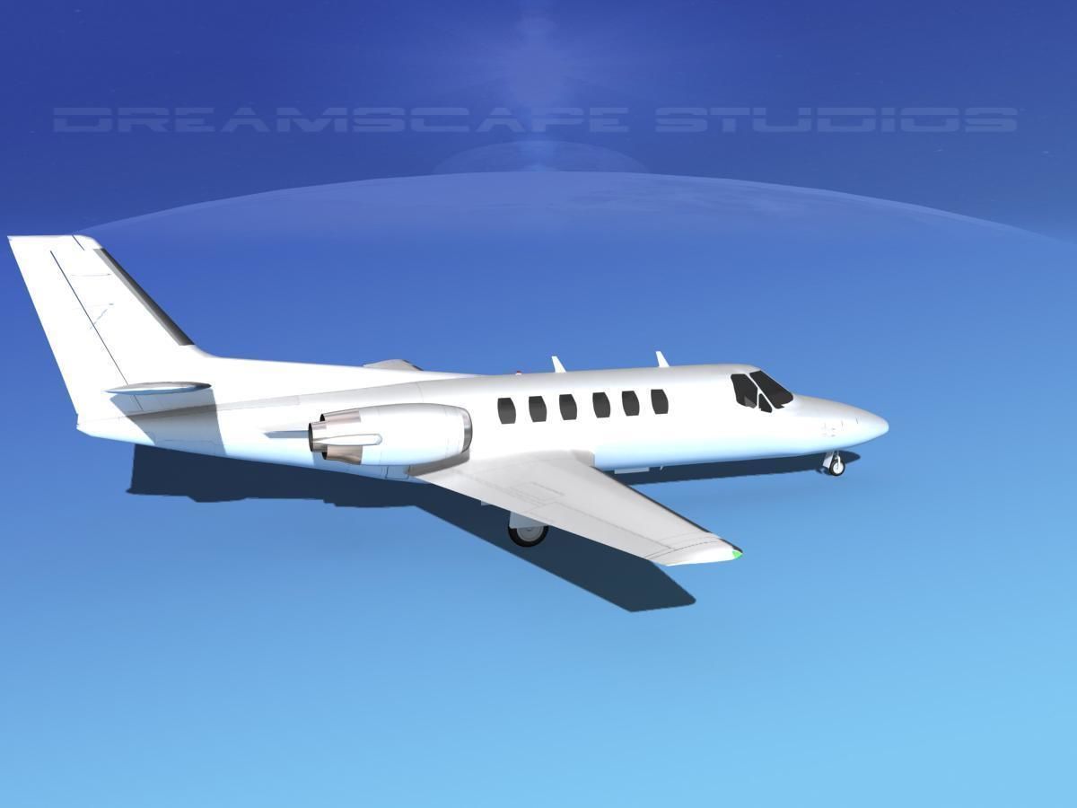 Cessna 550 Citation II White Livery 3D model_4