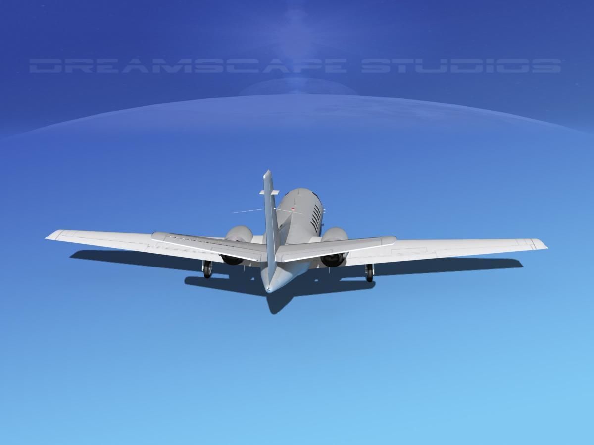 Cessna 550 Citation II White Livery 3D model_6