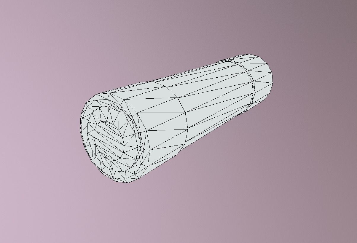 Red Aluminum Led Torch Low Poly Game Ready PBR Low-poly 3D model_5