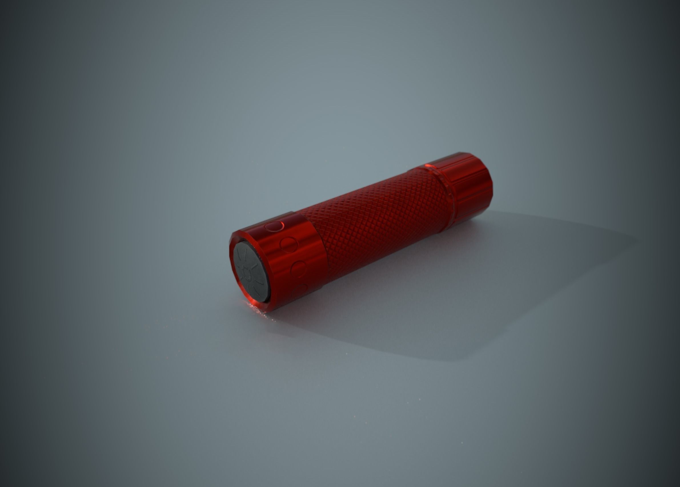 Red Aluminum Led Torch Low Poly Game Ready PBR Low-poly 3D model_3