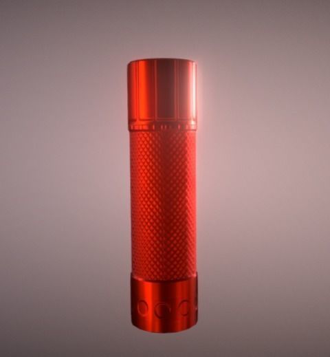Red Aluminum Led Torch Low Poly Game Ready PBR Low-poly 3D model_9