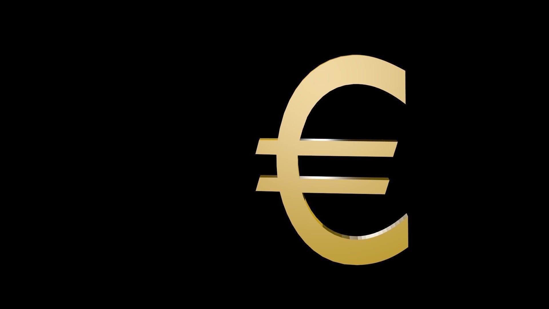 Low poly euro symbol Low-poly 3D model