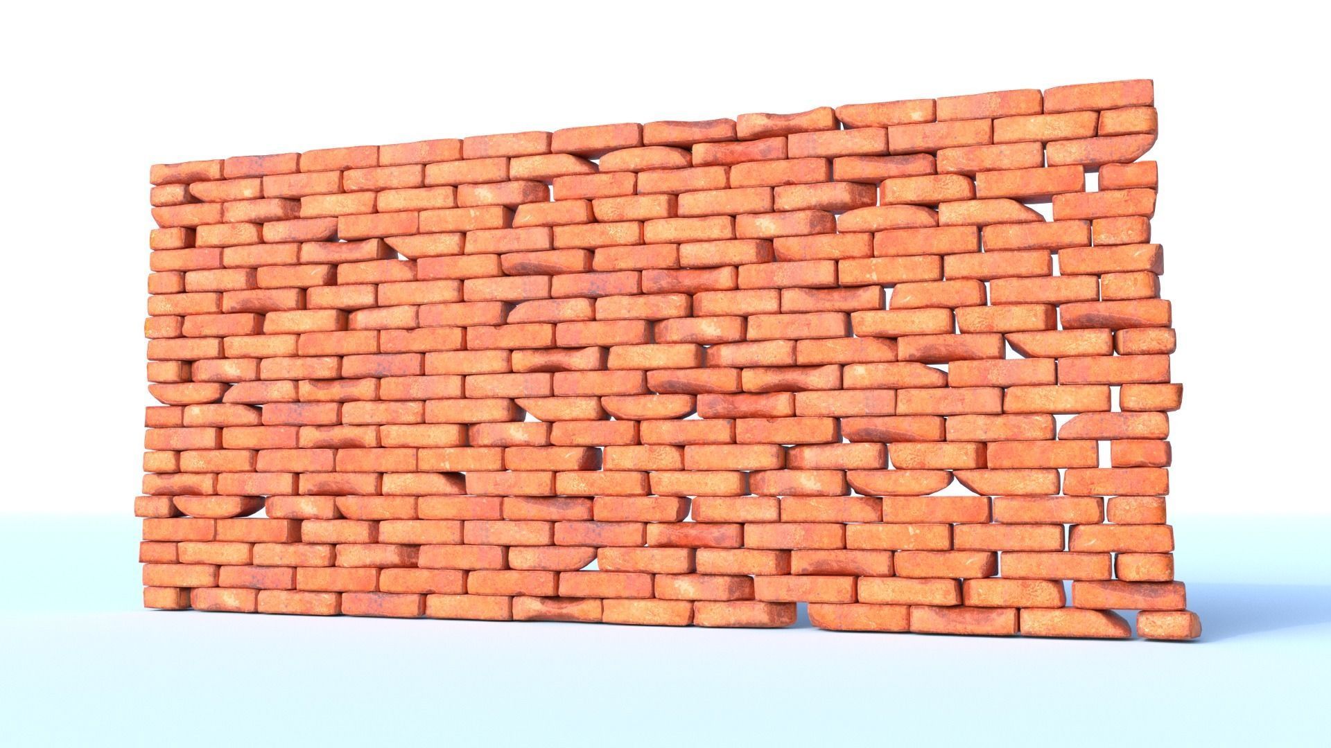Red Brick SET unique 26 pieces Low-poly 3D model_10