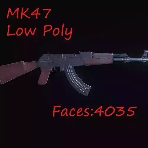 AK-47 Low Poly Model rifle Free low-poly 3D model