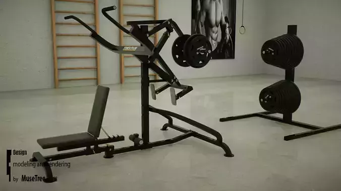 Gym Machine Back and Legs 01 3D model