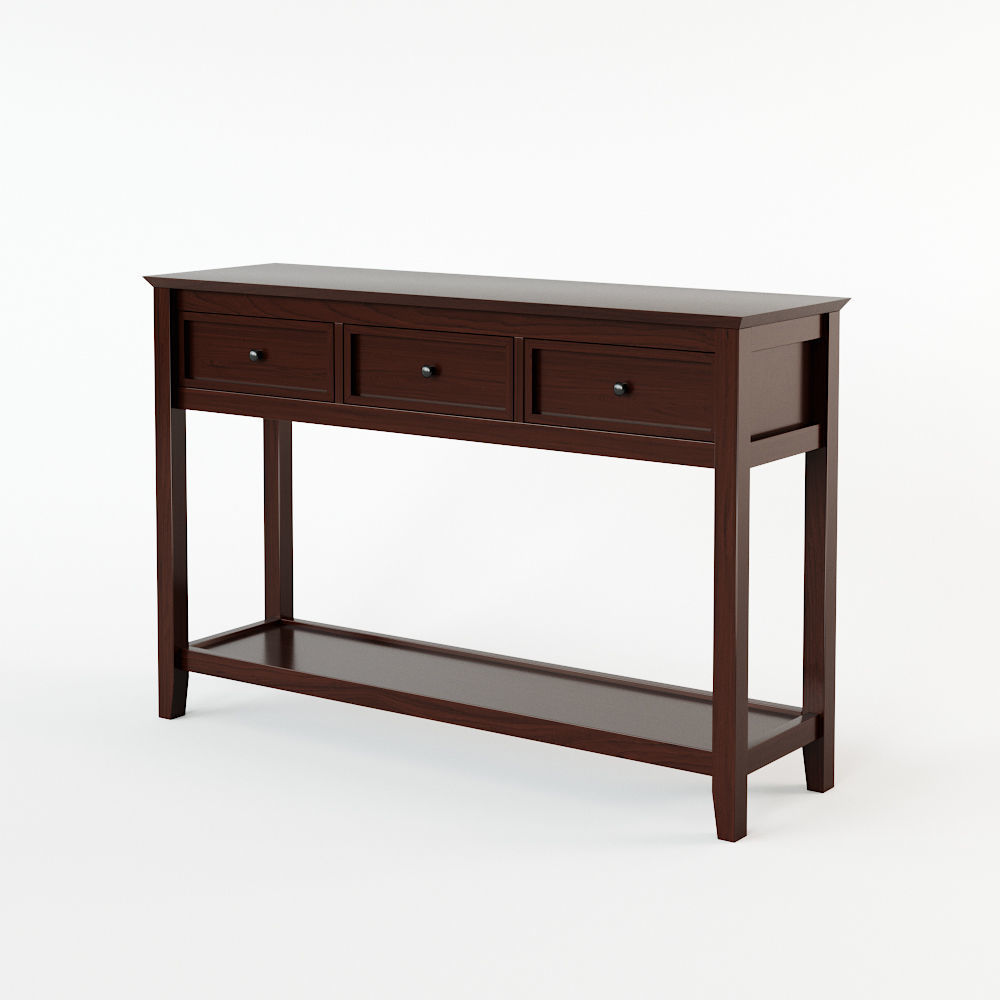 Wooden Console Table 3D model_1