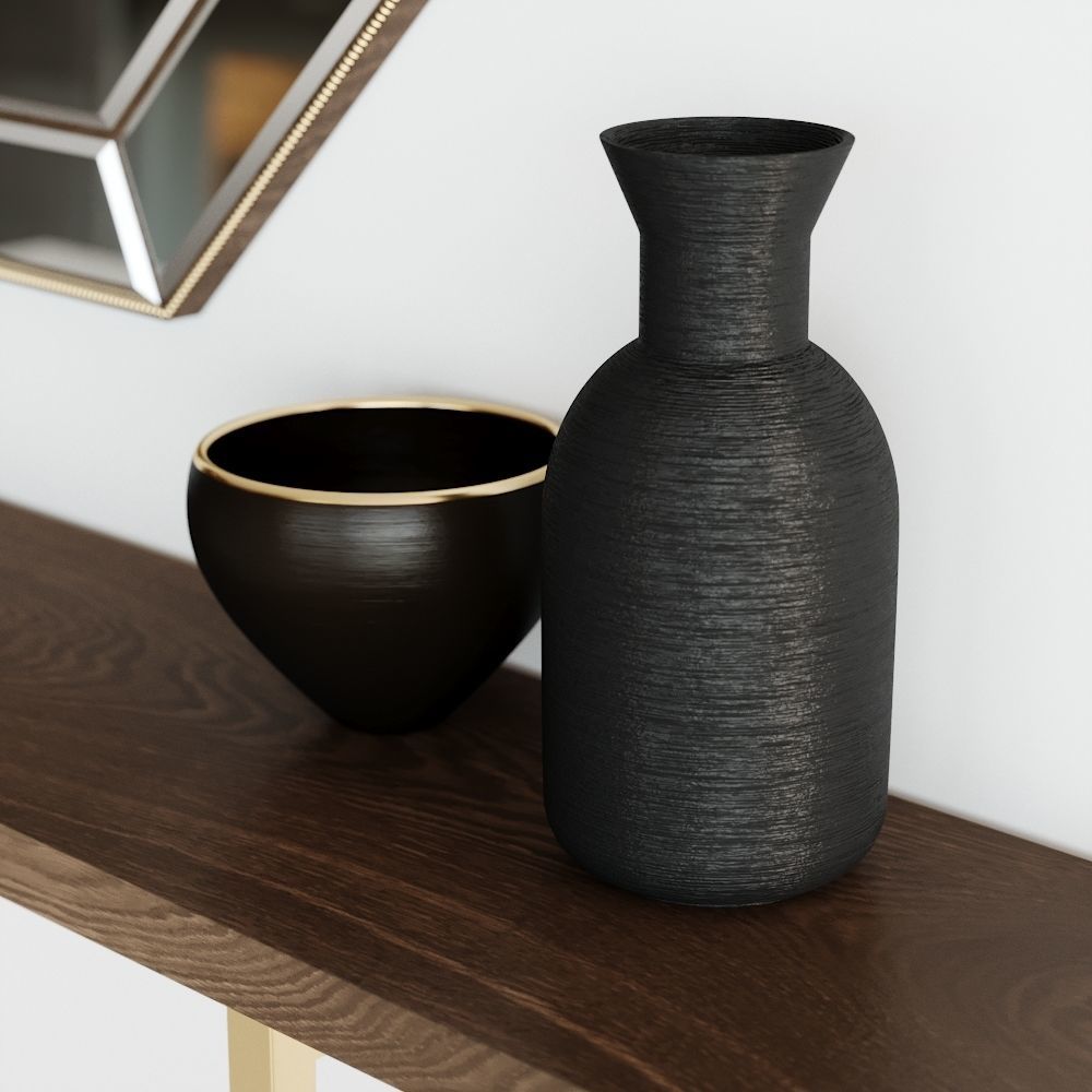 Modern Mirror Console 3D model_1