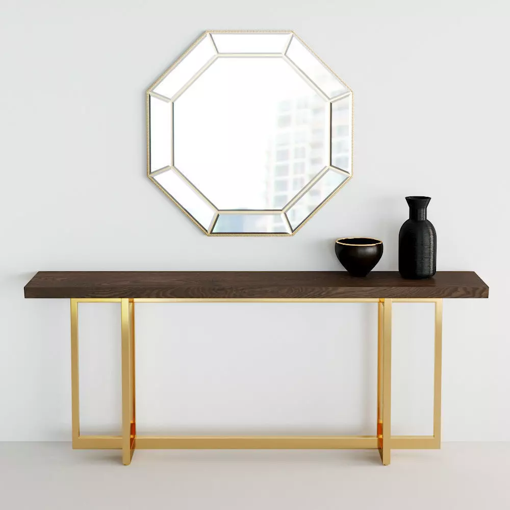 Modern Mirror Console 3D model_0