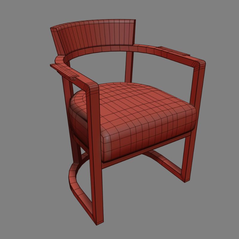 Barchetta Armchair 3D model_6