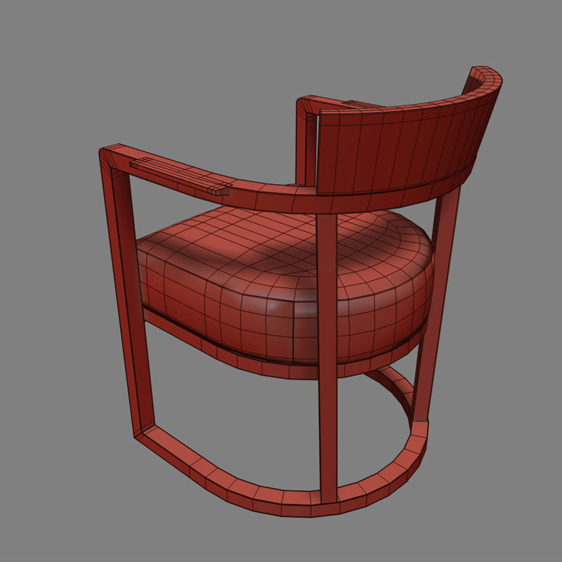 Barchetta Armchair 3D model_7
