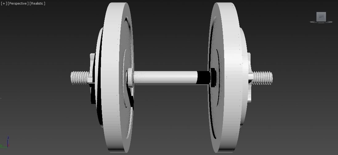 Adjustable Dumbbell - 16 Kg - Gym Equipment Low-poly 3D model_21