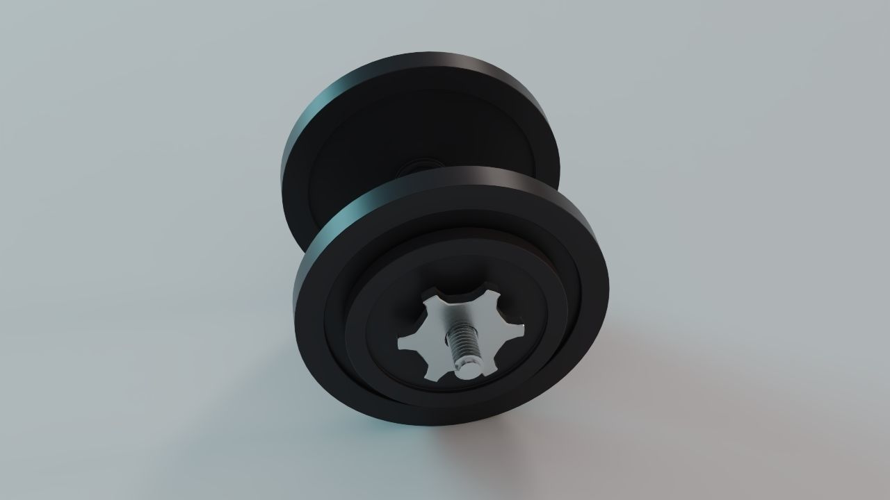 Adjustable Dumbbell - 16 Kg - Gym Equipment Low-poly 3D model_3