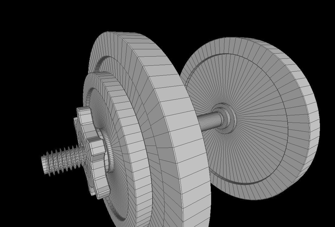 Adjustable Dumbbell - 16 Kg - Gym Equipment Low-poly 3D model_16