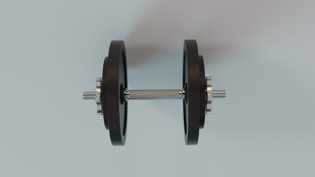 Adjustable Dumbbell - 16 Kg - Gym Equipment Low-poly 3D model_1