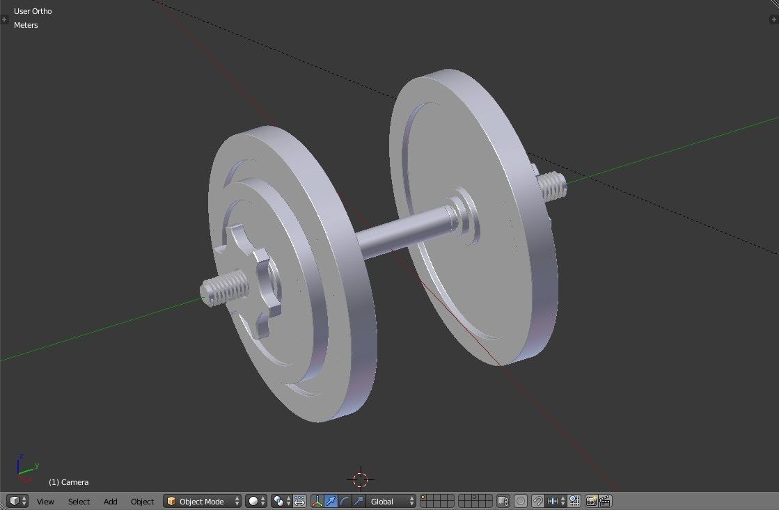 Adjustable Dumbbell - 16 Kg - Gym Equipment Low-poly 3D model_14