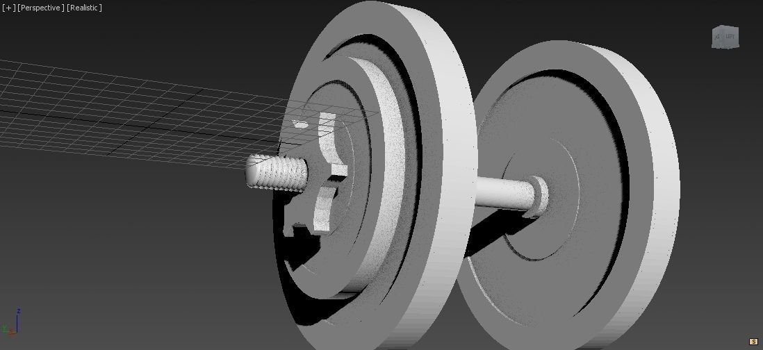 Adjustable Dumbbell - 16 Kg - Gym Equipment Low-poly 3D model_25
