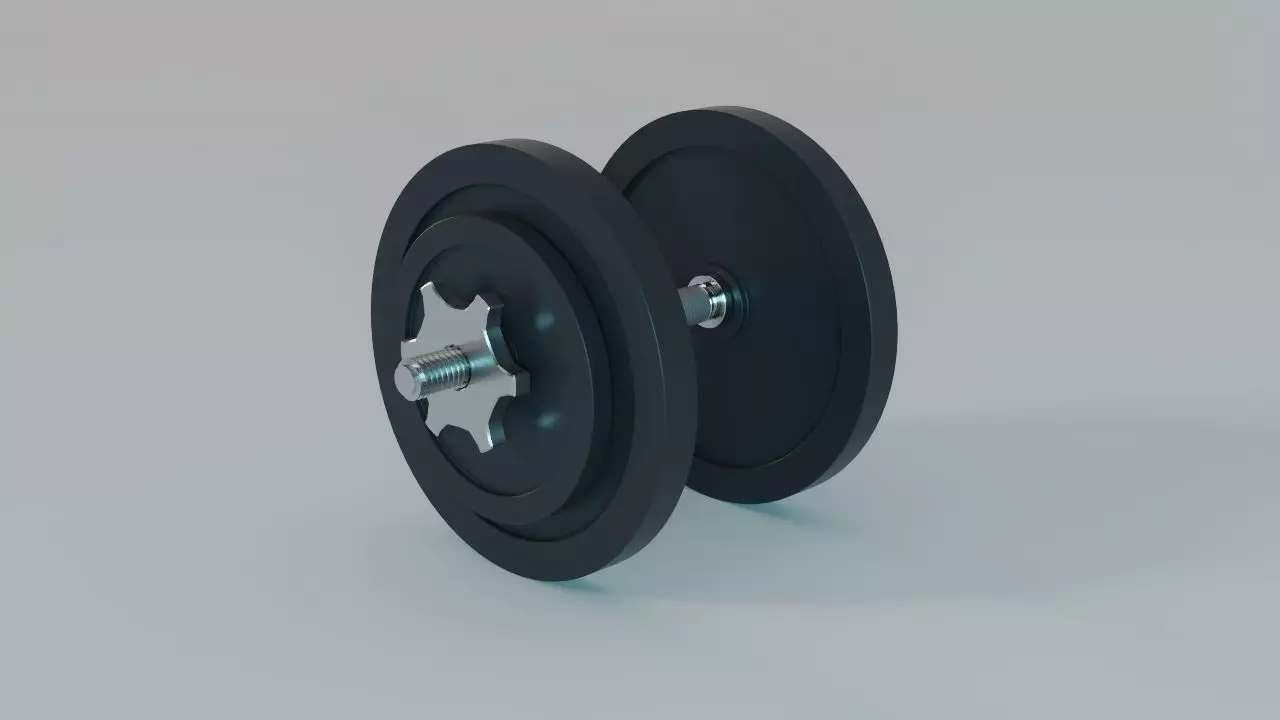 Adjustable Dumbbell - 16 Kg - Gym Equipment Low-poly 3D model_0