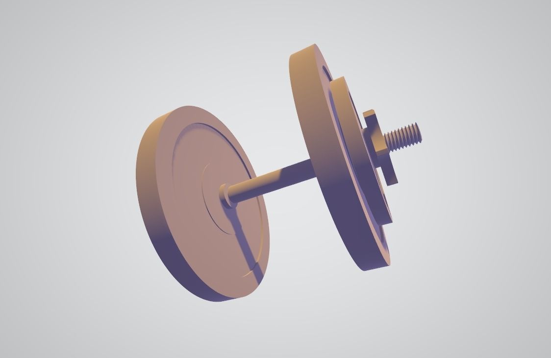 Adjustable Dumbbell - 16 Kg - Gym Equipment Low-poly 3D model_10