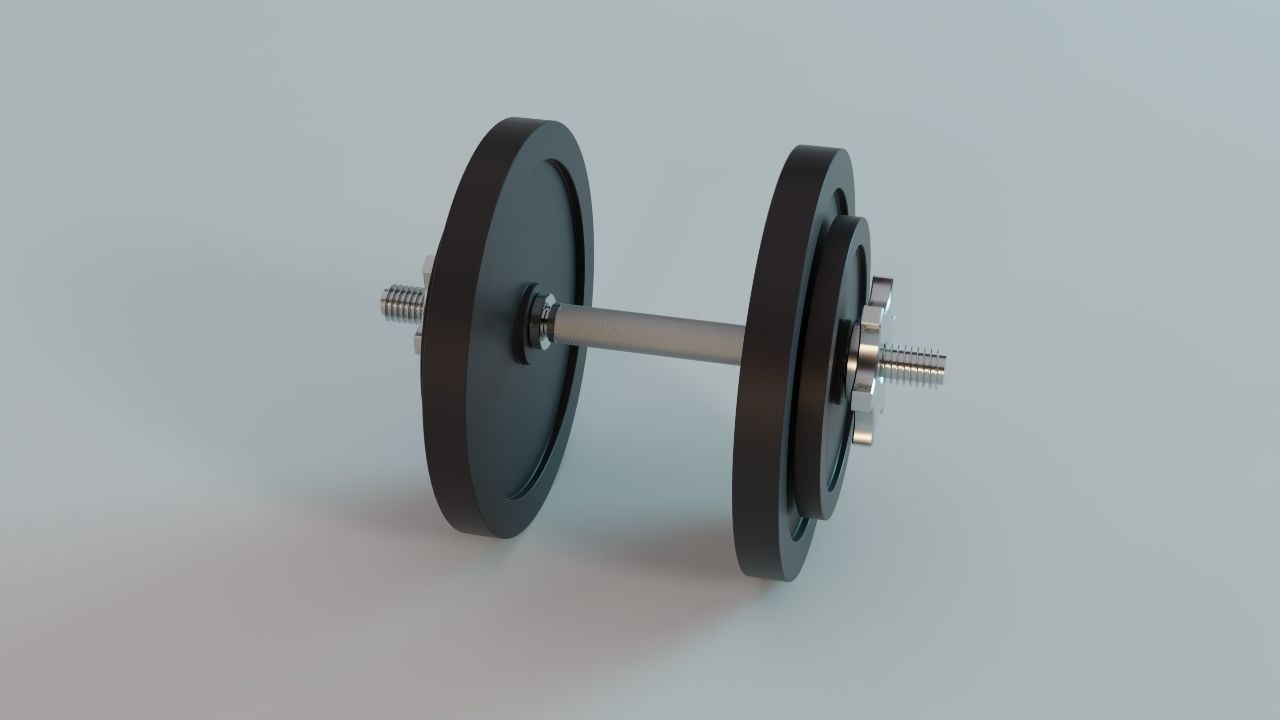 Adjustable Dumbbell - 16 Kg - Gym Equipment Low-poly 3D model_2