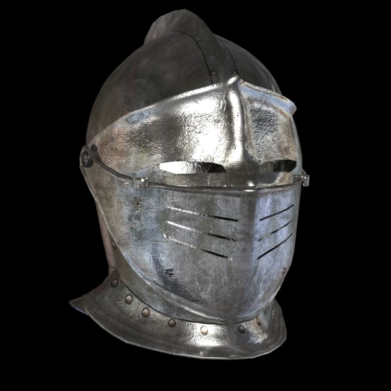 knight helmet Low-poly 3D model_24