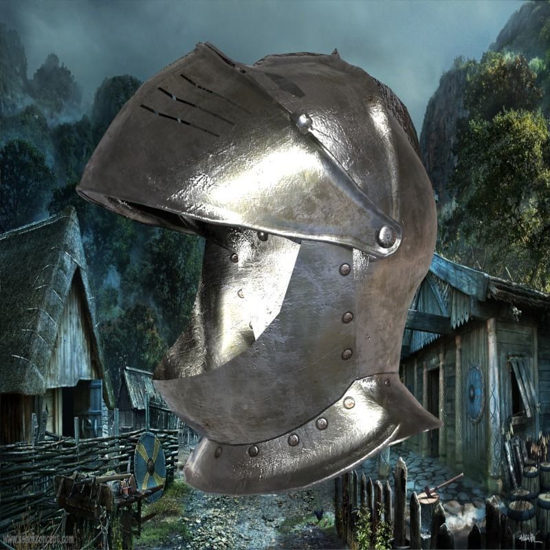 knight helmet Low-poly 3D model_16