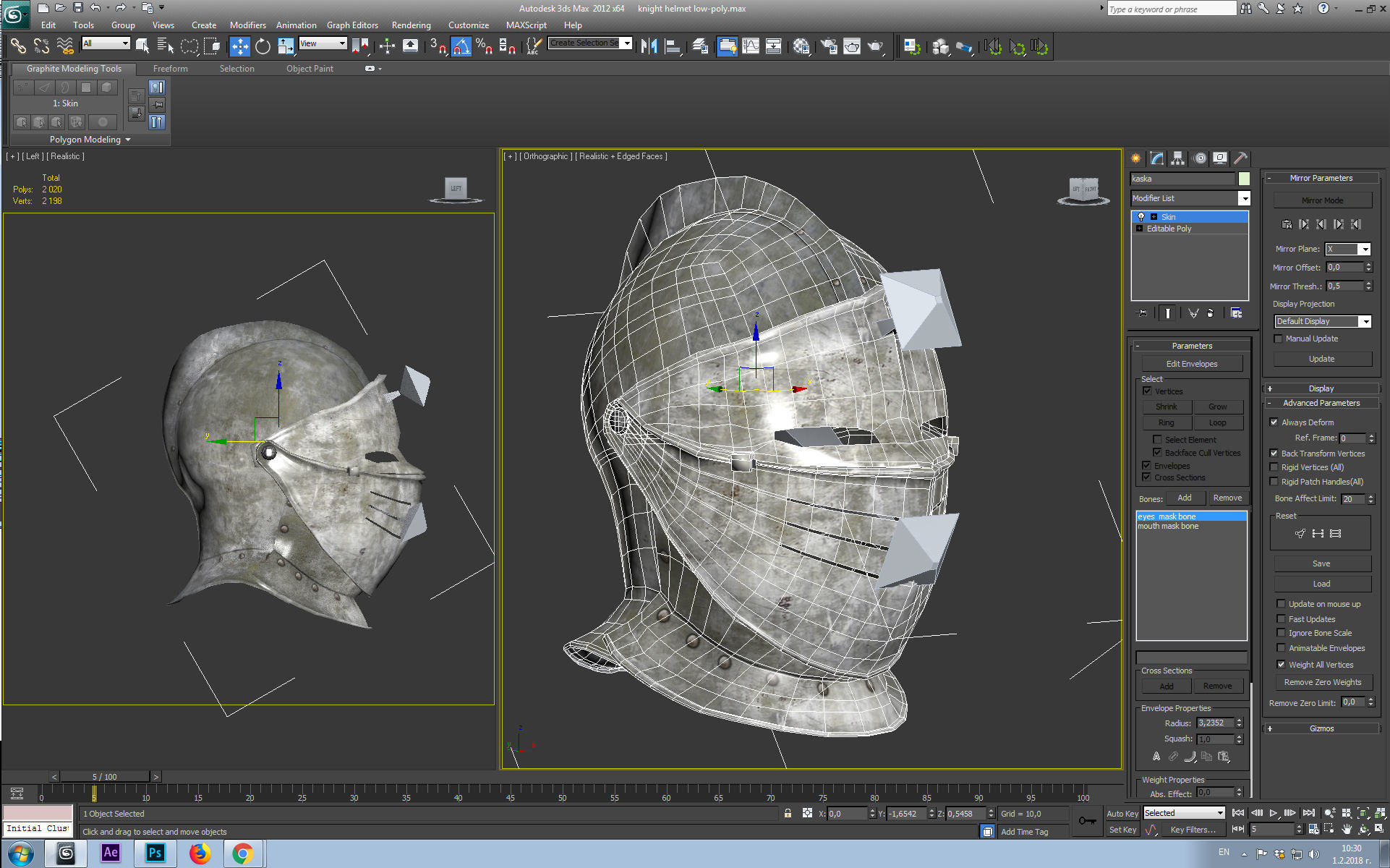 knight helmet Low-poly 3D model_27