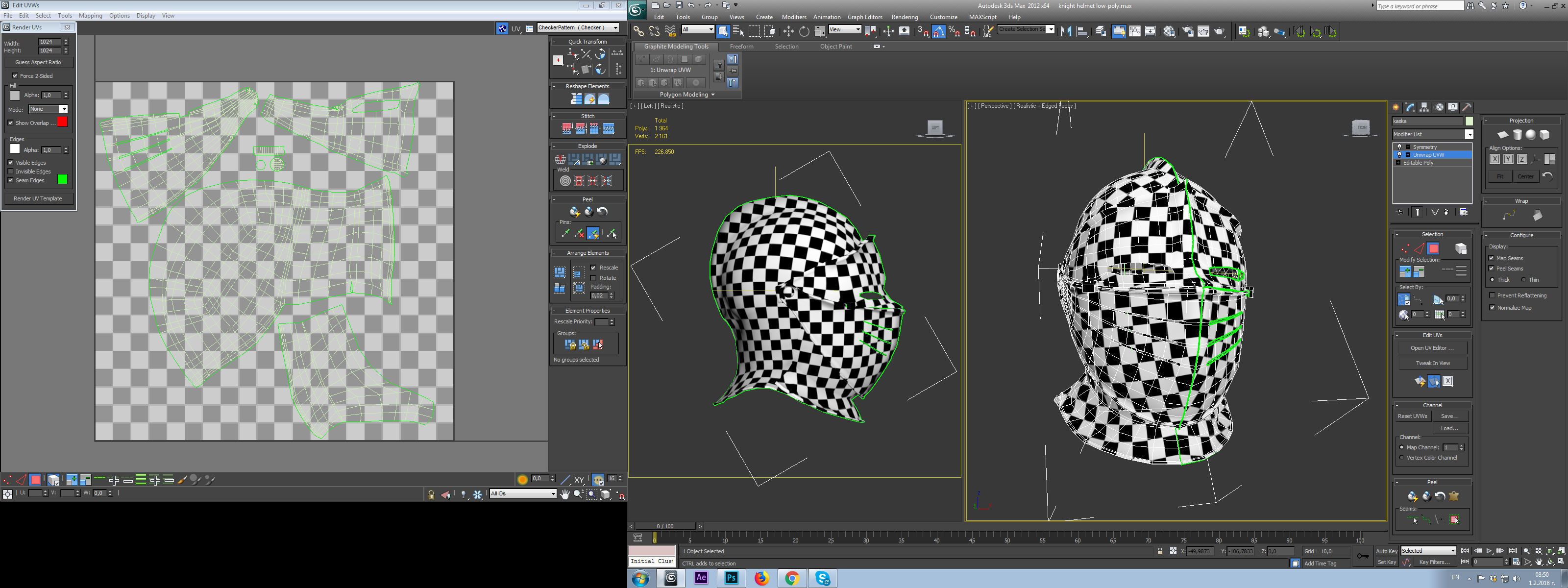 knight helmet Low-poly 3D model_22
