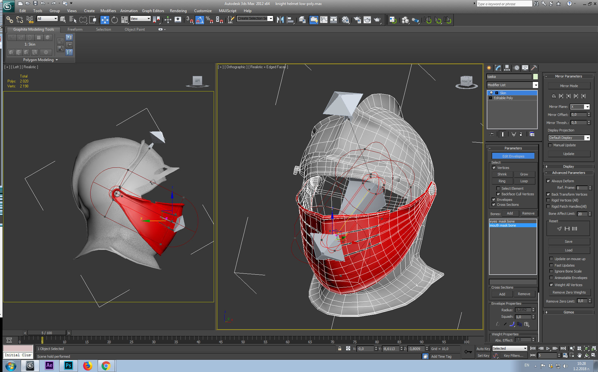knight helmet Low-poly 3D model_25