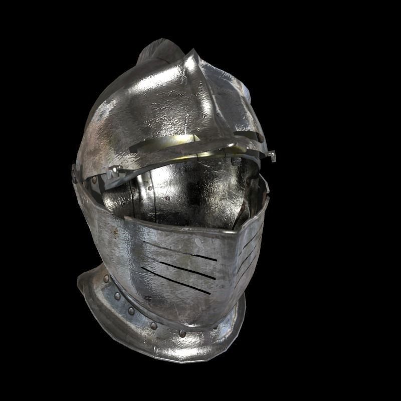 knight helmet Low-poly 3D model_3