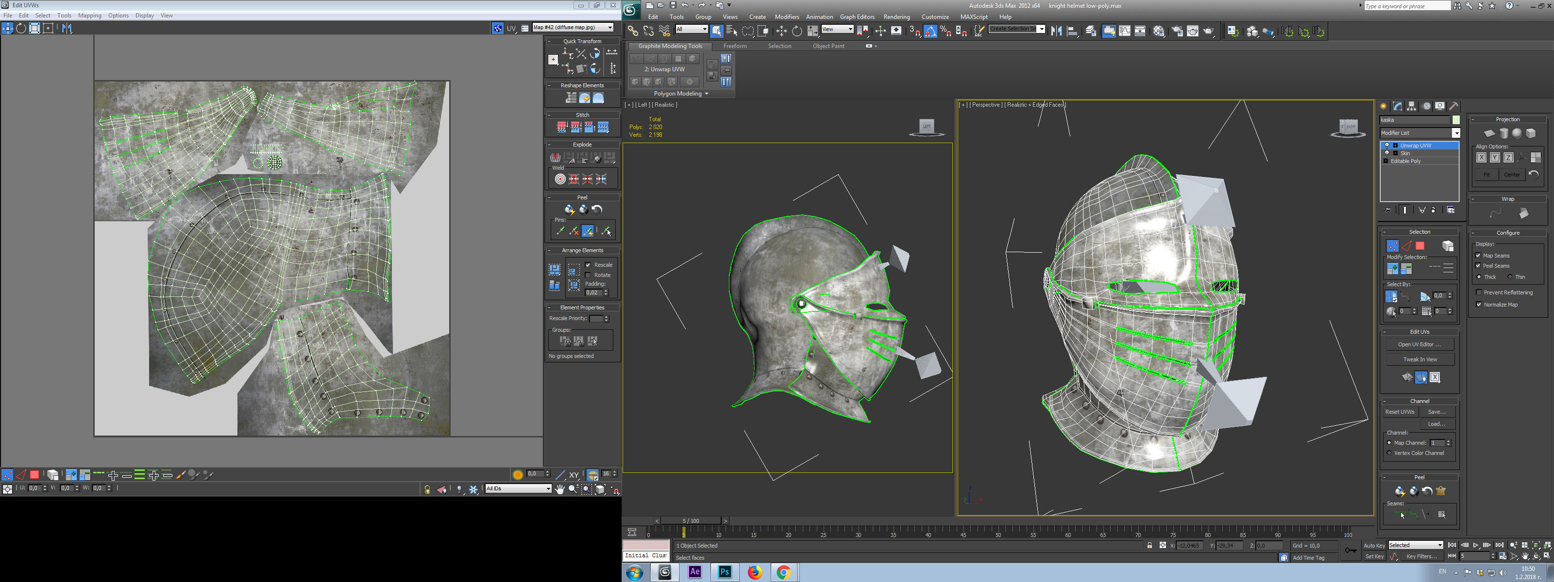 knight helmet Low-poly 3D model_29