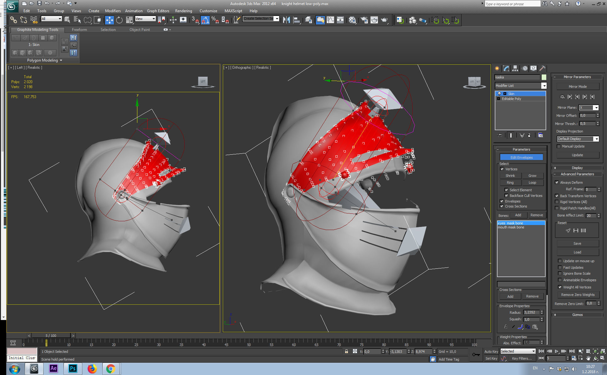 knight helmet Low-poly 3D model_23