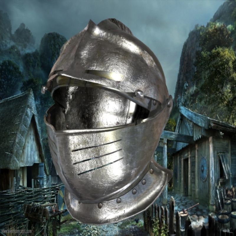 knight helmet Low-poly 3D model_10