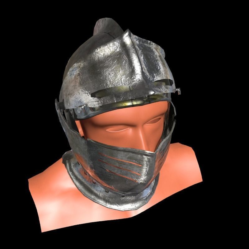 knight helmet Low-poly 3D model_12
