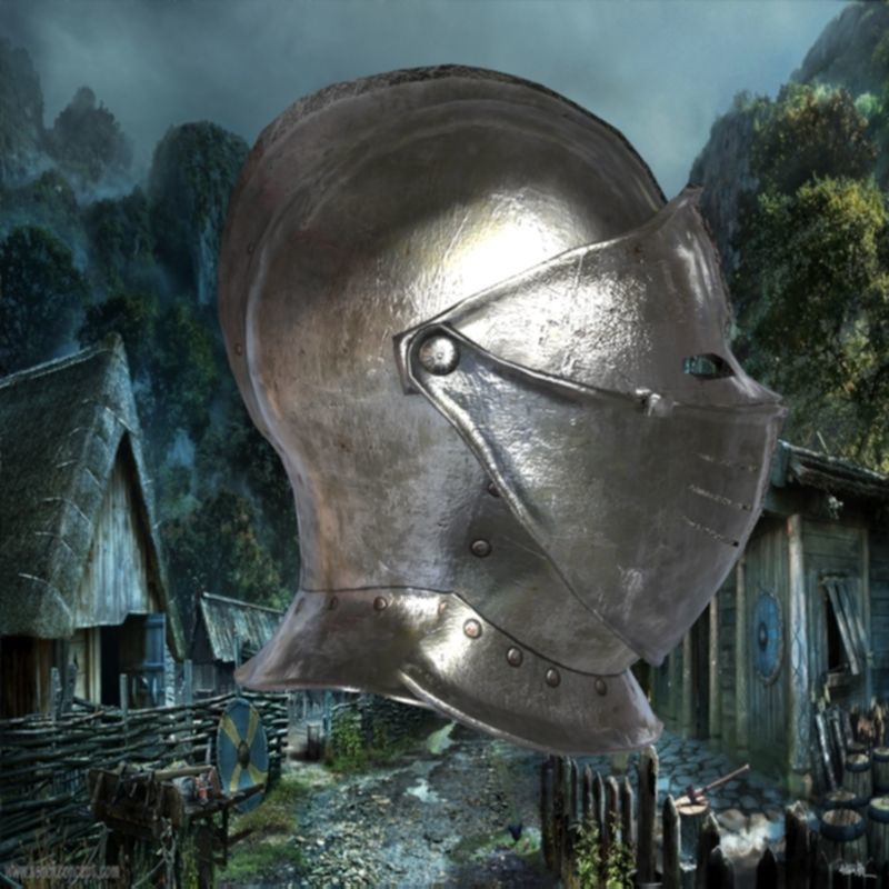 knight helmet Low-poly 3D model_5