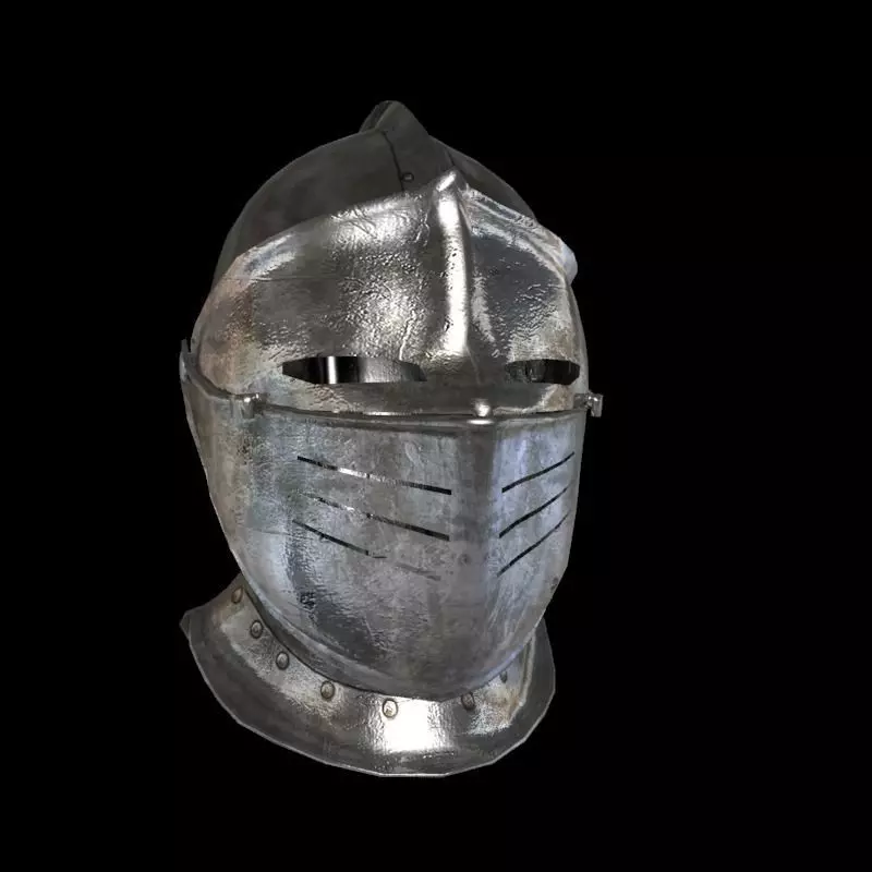 knight helmet Low-poly 3D model_0