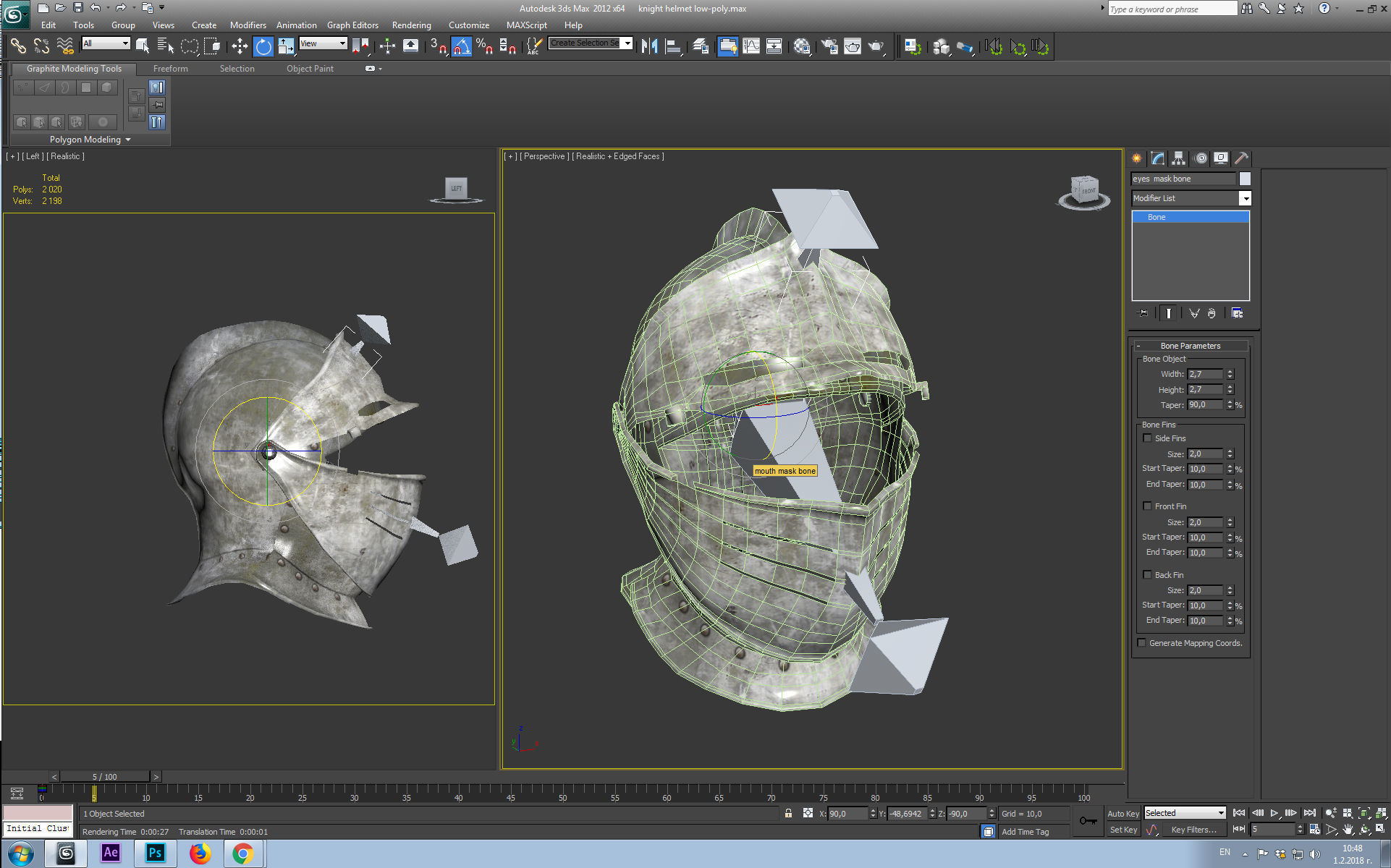 knight helmet Low-poly 3D model_26