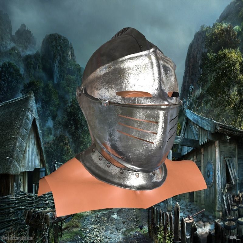 knight helmet Low-poly 3D model_19