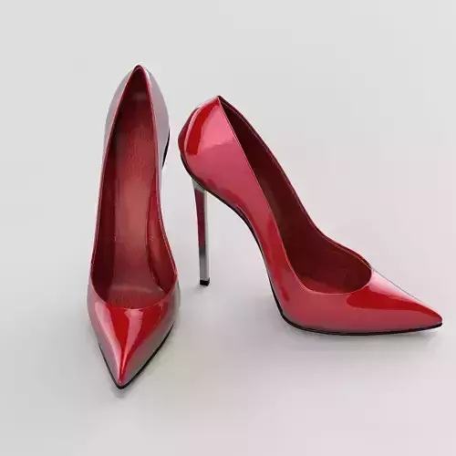 Red high heel women shoes 3D model