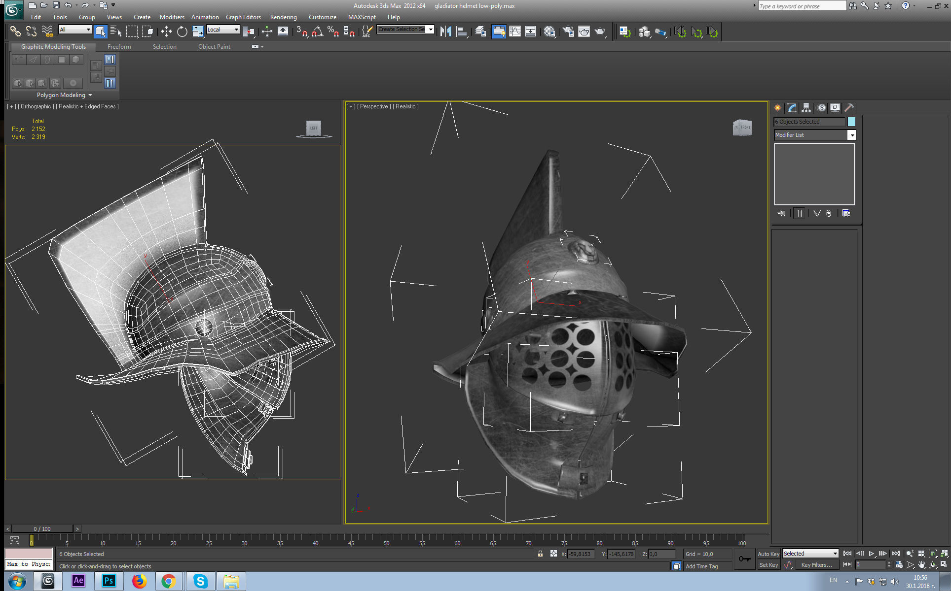 medieval helmet colection Low-poly 3D model_14