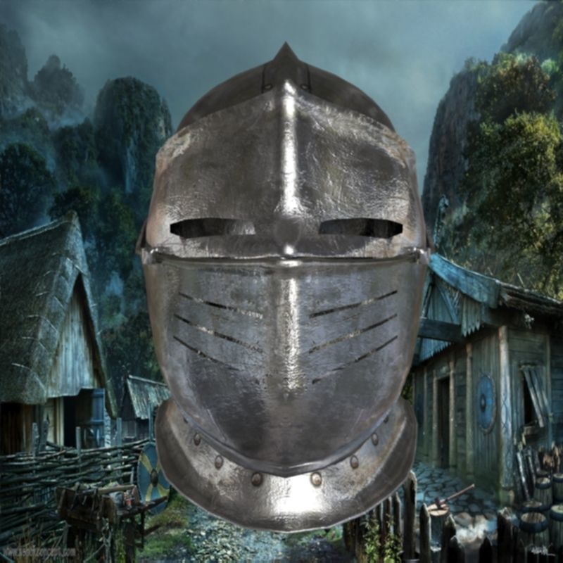 medieval helmet colection Low-poly 3D model_43