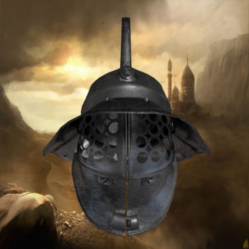 medieval helmet colection Low-poly 3D model_7