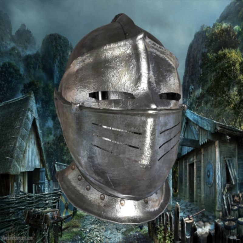 medieval helmet colection Low-poly 3D model_36