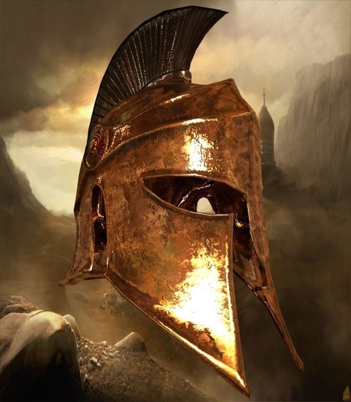 medieval helmet colection Low-poly 3D model_17